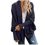 Cardigan Damen Lang Strickmantel Strickjacke Sweater Elegant Manschette Langarm Sweatshirt Langen Mantel Jacke Tops Outwear Casual Offen Pulllover Damen Herbst Winter Outing S