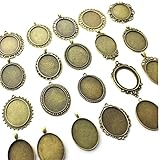 PULABO 1 Set zufälliger antiker Piercing-Anhänger in verschiedenen Größen 10-200 Stil Cabochon Fassung Anhänger Charm bequem und prak