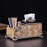 AERVEAL Papierhalter Resin Tissue Box Halter Desktop-Caddy, Shell Engel Papierspender Fernbedienung Aufbewahrungsbehälter, Bronze Serviette Box Für Wohnzimmer C