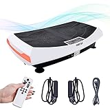 Merax 4D Vibrationsplatte, Leistungsstark mit 3 leisen Motoren,Vibration Plate im Curved Design mit Smart LED Technologie, Bluetooth-Lautsp