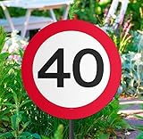 Folat Gartenschild für Geburtstagsparty, Verkehrsschild, 40. Geburtstag