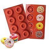LERT 2 Stück Silikon Donut Formen Silikon-Dessertformen Muffin-Backformen DIY-Kuchenformen Antihaft-Silikonformen in der Küche verwendet/Donuts/