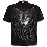 SPIRAL DIRECT Wolf Legend Tribal Rock Metal Gothic Fantasy T-Shirt (groß)