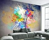 Fototapete 3D Effekt Tapete Kreative Farbige Graffiti Glühbirne 3D Tapeten Wanddeko Wandbilder Wohnzimmer S