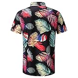 Hanxiulin Herren Print Hemd 2022 Männer Stretch Kurzarmhemd Business Hemd - Bügelfreies Hemd Funky Look für Karneval Party