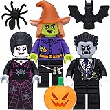 LEGO Minifiguren-Set mit 3 Halloween Figuren (Vampir / Dracula, verrückte Hexe, Spinnen-Lady) und Zubehö