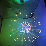 Fairy String Lights 4/5/8 / 10PCS Weihnachten Hanging Starburst-Schnur-Lichter 120 Leds DIY Feuerwerk Kupfer Weihnachtslicht Außen Twinkle Licht Hell ( Emitting Color : Multicolor , Wattage : 2PCS )