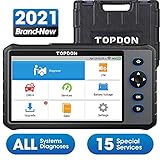 TOPDON diagnosegerät für alle Fahrzeuge ArtiDiag800, Obd2 Scanner deutsch mit AutoVIN, Alle Systemdiagnosen & 15 Sonderservice, Öl SAS EPB DPF BMS