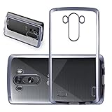 Cadorabo Hülle für LG G3 - Hülle in TRANSPARENT mit Chrom SCHWARZ – Handyhülle aus TPU Silikon im Chrom Design - Silikonhülle Schutzhülle Ultra Slim Soft Back Cover Case Bump