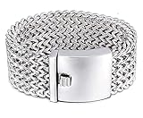 AMOZ Titan-Stahl-Armband, Einfache Mode Und Großzügige Plattierung 18K Goldmänner-Edelstahl-Armband, Persönlichkeit Kiel Armband, Herrschendes Dichtes Armband/Silber/22