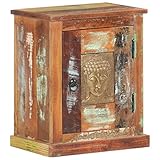 Tidyard Nachttisch Beistellschrank Nachtschrank Sideboard Kommode Couchtisch Nachtkommode Schrank 40 x 30 x 50 cm Mit Buddha-Verzierung,Nachtkonsole Nachttische,Recyceltes M