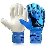Obbsen Torwarthandschuhe mit Fingersave für Kinder Jugendliche und Erwachsene, Fußball Handschuhe Torwart für Herren Damen die Extra Starkem Grip und rutschfest (8, Blau)