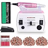 30000U/Min Professioneller Studio Nagelfräser Maniküre Pediküre Hornhautentferner Privater Gebrauch Set Elektrisch Nagelfeile Mit Pedal + 30 Fräsern und 300 Schleifbänder R