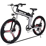 VIVI 250W E Bike Klapprad Damen Herren E-Mountainbike 26 Zoll Faltrad Elektrofahrrad Pedelec E-Bike/Fahrrad Elektro mit 36V 8AH Abnehmbarer Akku (26 Zoll Schwarz und Rot)