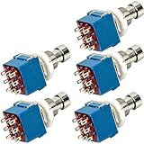 Mintice™ 5 Stück 3PDT 9-polig Box stampfen Gitarren-Effekt-fach Fußschalter True Bypass Metall B