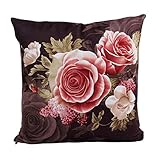 Kissen Fall Drucken und Färben Pfingstrosen Kissenbezug Druck Färbe-Pfingstrose Schlafsofa Home Decor Kissenbezug, Baumwollstoff grau Sofa Bed Home Decor Pillow Case Cushion C