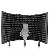 DIOKAYI Professional Microphone Isolation Shield, 5-Panel Filter, Dichte Absorber Foam wird verwendet, um Vokal zu filtern, Kompatibel mit vielen Condenser Mikrofon Recording Equip
