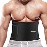 Waist Trainer Damen Herren, Bauchweggürtel, Schwitzgürtel zum abnehmen, Bauchgurt Sport Fitness Korsett, Bauch gürtel zum abnehmen, Bauch zur Fettverbrennung, Saunagürtel, Waist Trimmer Schwarz M