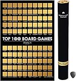 Scratch Off Brettspiel-Poster – Große Top 100 Beste Brettspiele Rubbel-Poster – Beste Brettspiel-Liste Geschenk – Checkliste Things to D