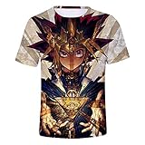 Yu-Gi-Oh Sommer Loose Rundhals 3D Bedruckt Kurzarm für Männer und Frauen Luftig T-Shirt Ob