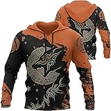 Nordische Mythologie Fenrir Wolf Tattoo Herren Hoodie, 3D Print Viking Personalisierte Vintage Neuheit Pagan Kleidung Pullover, Paare Casual Kordelzug Sweatshirt Jacke Streetwear,Celtic knot,XL