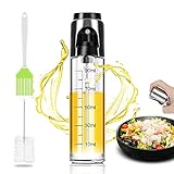 Ölsprüher Flasche, Öl Sprühflasche, ölsprüher für speiseöl,Essig und Ölspender mit gratis Backpinsel und Flaschenbürste,küchen gadgets zum Grillen, Salat Machen, Kochen, Backen, G