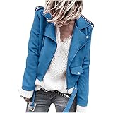 Winterjacke Damen Übergangsjacke Funktionsjacke Winddichtes Steppjacke Winterparka Wintermantel Outdoorjacke Damen Hirschleder Samt Kurzer Revers Reißverschluss Langarm Kurze Jacke Jack