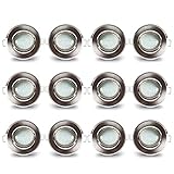 LAMPAOUS Led Einbaustrahler 12er-Set Aluminium Einbauleuchten mit 5 Watt 400lm Led Keramik Modul Einbauspots Deckenspots Deckenleuchten Kaltweiss 230V 30mm Einbautiefe 30Grad Schwenkbar Flach R