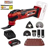 Einhell Akku-Multifunktionswerkzeug VARRITO Power X-Change (Li-Ion, 18V, 22000-40000 min^-1, Schnellspannverschluss, Werkzeugaufnahme 12-fach einstellbar, inkl. 2,5 Ah Akku und Ladegerät)