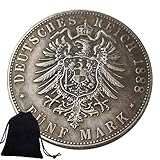 Jearls 1888 Preußen Reichsmark Deutsche Münzen - Europa Alte Münzen - Herausforderung Münze Unzirkulierte Gedenkmünze + KaiKBax Geschenkbeutel für Freunde Lieblingsgeschenk