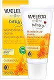 WELEDA Bio Baby Calendula Wundschutzcreme 30ml - Naturkosmetik Wundsalbe / Babycreme für den Schutz empfindlicher Baby Haut im Windelbereich. Hilft bei Rötungen, gereizter Haut und W