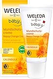 WELEDA Bio Baby Calendula Wundschutzcreme 30ml - Naturkosmetik Wundsalbe / Babycreme für den Schutz empfindlicher Baby Haut im Windelbereich. Hilft bei Rötungen, gereizter Haut und W