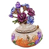 Sharplace Schmuckschatulle Emaillierte Vase, Schmucketui Schmuckdose Schmuckschachtel Ringhalter Geschenk für Zuhause, Hochzeit - Orang