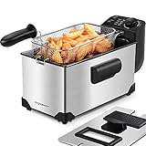 Aigostar Ushas 30HEZ - Semi-professionelle Fritteuse, Edelstahl, 2200 Watt, 3 Liter. B