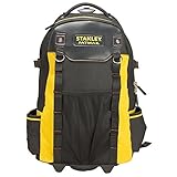 Stanley FatMax 1-79-215 Werkzeugrucksack, wasserdichter Kunststoffboden, atmungsaktive Polsterung, stabiler Teleskopgriff, robustes 600 Denier Nylon, 36 x 23 x 54 cm, Schw