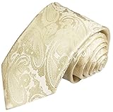 Paul Malone Krawatte champagner paisley Hochzeitskrawatte Bräutigam (schmale 6cm)