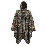 Canjerusof Ghillie Suit Stealth Sniper Set 3D Camouflage Cape Cloak Jungle for Outdoor Christmas D