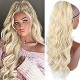 YEESHEDO Pferdeschwanz Haarteil Clip Extensions Zopf mit Kordelzug Lang Wellig Blond Haarverlängerunge Natürliche Perücke Afro Lockige Zöpfe Ponytail (613#)