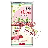 Steinbeck Schokolade 100g Glücksbringer Glück 2022 Silvester Neujahr Geschenk Marienkäfer Kleeblatt Mitgeb