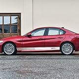 Car Stripe Bodykit Türgriff Schutzschwelle Aufkleber Aufkleber Dekorieren,für Alfa Romeo MiTo Giulietta Giulia Stelvio 4C ALFA 159 166 156 147 GT (White)