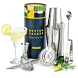 Boston Shaker Set Edelstahl Tin, Barkeeper Weihnachten Geschenk für Frauen Männer Originelle Geschenkbox, Weihnachtsgeschenk Cocktailshaker Profi Geschenkset Cocktail Shakers Gewichtet B