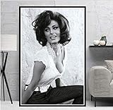 NOVELOVE Wandkunst Bild Sophia Loren Filmschauspielerin Poster Drucken Leinwand Malerei Geschenk Ohne Rahmen 40 * 60
