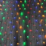 YASENN Netzlichter, 300 LEDs, 3,6 x 1,5 m, 8 Beleuchtungsmodi, Netz-Lichterkette für Garten, Terrasse, Zaun, Büsche, Pergola, Outdoor-Weihnachtsdekoration (mehrfarbig)