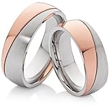2 Eheringe Trauringe Hochzeitsringe Verlobungsringe roségold silbern aus Edelstahl & gratis Laserg