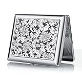 Zigarettenetui Metall Zigarettenschachtel Zigarettenkasten Cigarette case für 20 Zigaretten, antik Edelstahl Zigarettenetui mit Gravur elegantem Aussehen und besonderem Q