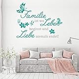 Wandtattoo Wandsticker Aufkleber Wall Tattoo Familie ist wo Leben beginnt und Liebe niemals endet! 80 cm x 63,6