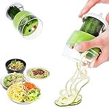 SHOPANTS Spiralschneider Hand für Gemüsespaghetti 4 in 1 Gemüse Spiralschneider Gemüseschneider Gemüse-Nudeln Schneider für Karotte, Gurke, Kartoffel, Kürbis, Zucchini, Zwieb