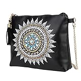 DIY 5D Diamant Kunst Malerei Crossbody Tasche Leder Stickerei Kristall Bohrer Kreuzstich Handtasche Handtasche Tote Schultertasche Stickerei Kit Kette Make-up Taschen für Mädchen Frauen Erw