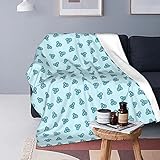 Petit Flowers – Babyblaue Fleecedecke Sofadecke – vielseitige Decke flauschig weicher Überwurf für Bett und Couch Reisen / Einzelbett 127,7 x 101,6
