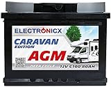 AGM Batterie 12v 80Ah Electronicx Caravan Edition V2 Solarbatterie 12v Akku 12v Solar Batterien Versorgungsbatterie 12v Wohnwagen Batterie Wohnmobil 12v 80ah Solar Akku Mover Deep Cycle AGM Battery